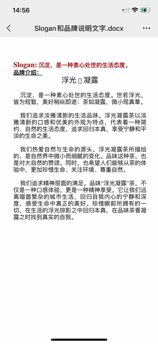 浮光凝露 Slogan 和品牌说明文字初稿